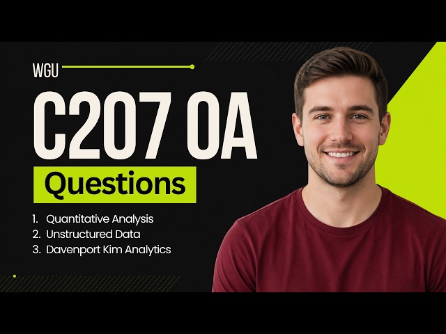 OA Questions | WGU C207 Data Driven Decision Making - Domain 1 Q&A