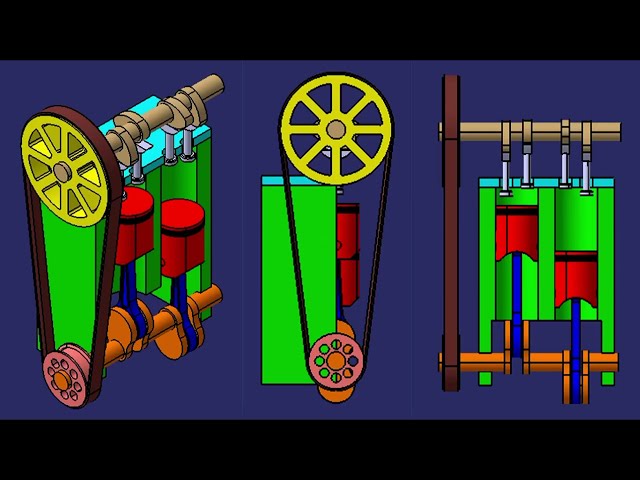 2 Cylinder Engine Simulation Catia V5 Tutorial.