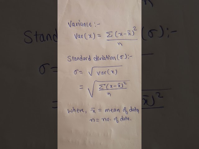 Variance and standard deviation