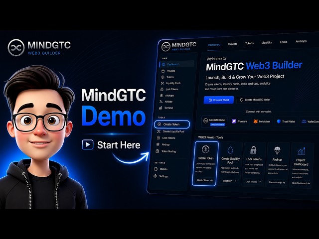 How to Create a Crypto Token | MindGTC Web3 Builder no code tutorial