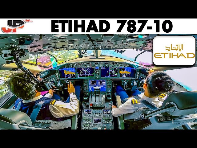 Etihad 787-10 Heathrow Push, Start, Taxi, Takeoff, Climb to FL370