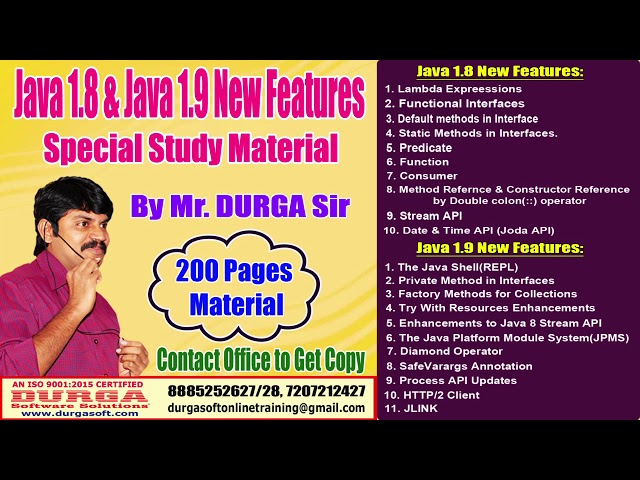 DURGA Sir Java 8 & Java 9 Study Material
