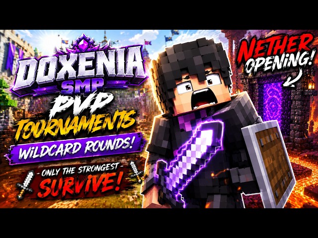 Minecraft SMP 🔴 LIVE 😤PVP TOURNAMENT WILDCARD ROUND DOXENIA SMP JOIN NOW #minecraft