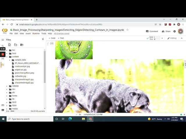 Basic Image Processing by Sharpening images, Detecting Edges, Detecting Contours with cv2 and numpy