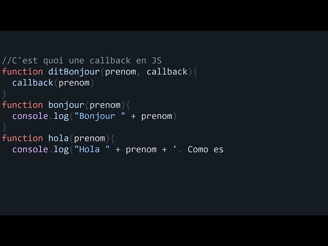 C'est quoi une callback en JavaScript ?