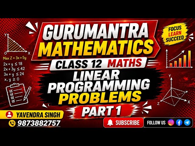 Linear Programming Problems | NCERT | Part 1