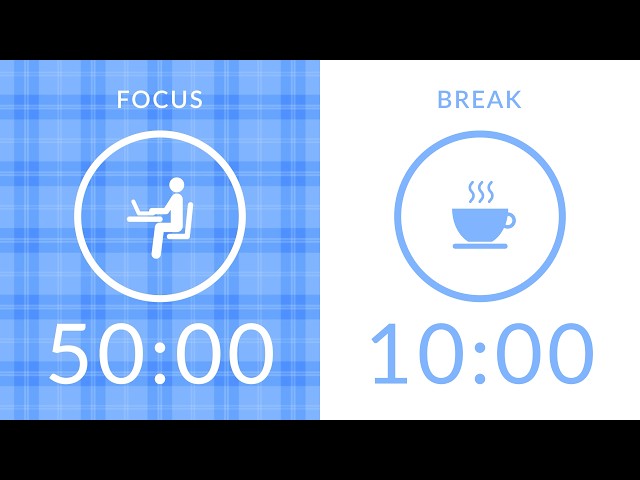50/10 Pomodoro Timer with White Noise 🎧 4-Hour Study with Me for Deep Focus & ADHD ✨