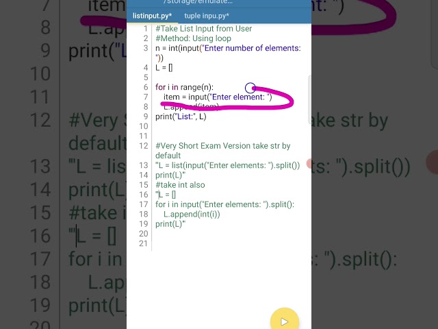 Take the input list from the user by using append() #python  #listinpython #learnpythoninhindi