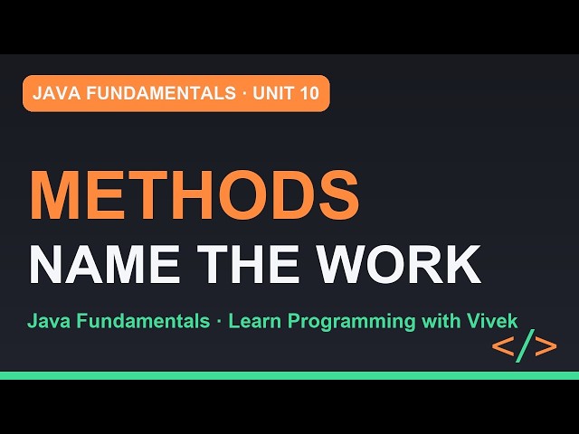 Java Fundamentals: Methods: Name a Piece of Work | Unit 10