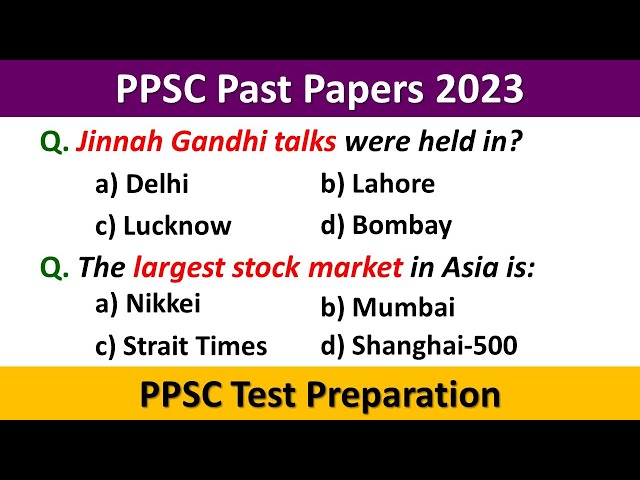 PPSC Past Papers 2023 | PPSC Test Preparation 2023 | PPSC Past Papers | PPSC Preparation 2023 | PPSC