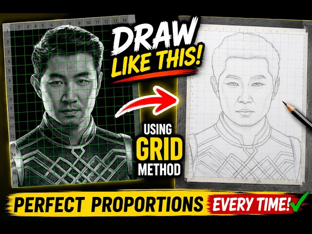 How to Draw any face PERFECTLY using the Grid method | BEST APP to use | Drawing Tutorial