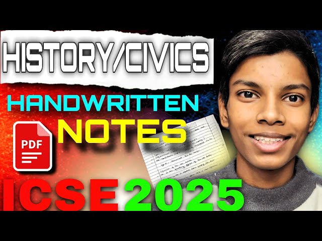 HISTORY/CIVICS HANDWRITTEN NOTES FOR ICSE 2025 STUDENTS #icse #icse2025 #icseboard