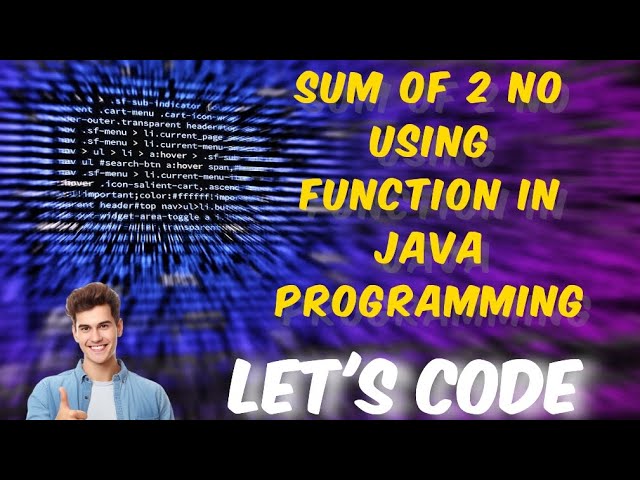 Adding two number using function in Java programming 🧑‍💻