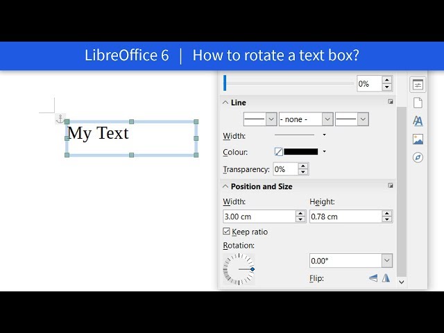 How to rotate a text box? in Writer - LibreOffice 6 [EN]