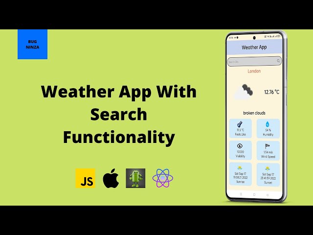 Make A Weather App With Search Functionality | React Native Tutorial & Project | JavaScript Code