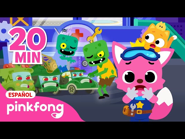 ¡La Patrulla de Policía Zombi Está Rota! y Más｜Taller Mecánico｜Pinkfong en español