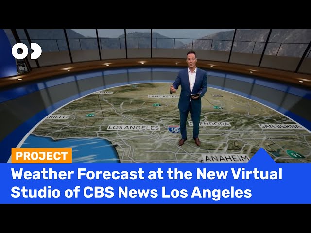 Weather Forecast at the New Virtual Studio of CBS News Los Angeles