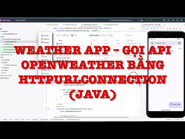 Bài 15. Weather App – Gọi API OpenWeather bằng HttpURLConnection Java