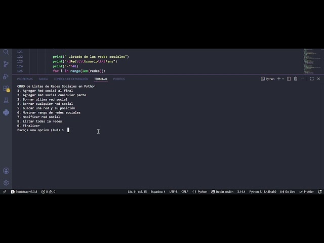 Actividad 4 de julio, CRUD de listas en Python, Daniela Altamar 