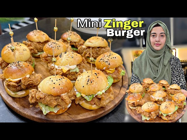 Juicy Zinger Burger with Homemade Burger Buns Recipe 🍔 | KFC Style Crispy Chicken Zinger Burger
