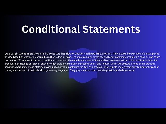 Information Technology Grade 8 Unit 6: Conditional Statements