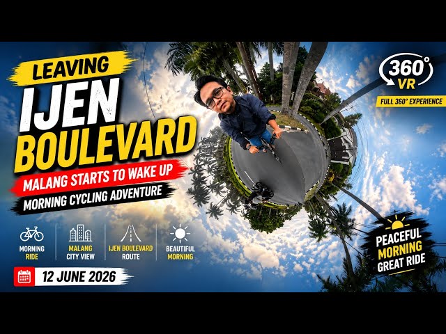 🎥 360° VR  🚴‍♂️ Leaving Ijen Boulevard | Malang Starts to Wake Up | Morning Cycling Adventure