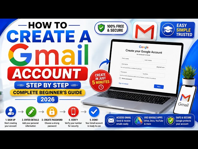 How to Create a Gmail Account Step by Step | Complete Beginner's Guide 2026
