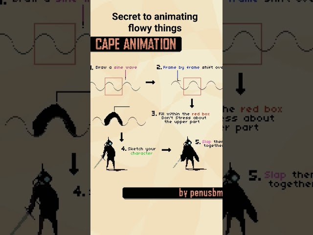 secret to animating capes and flowy things #tutorials #animation #pixelart #tips #art #tiktokvideo
