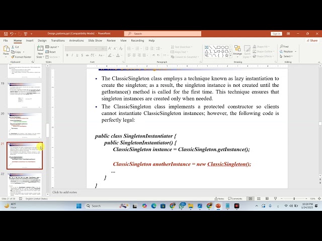 singleton design pattern