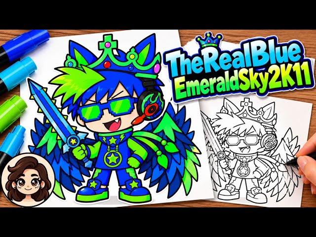 How to Draw TheRealBlueEmeraldSky2K11 | YouTuber Drawing Tutorial