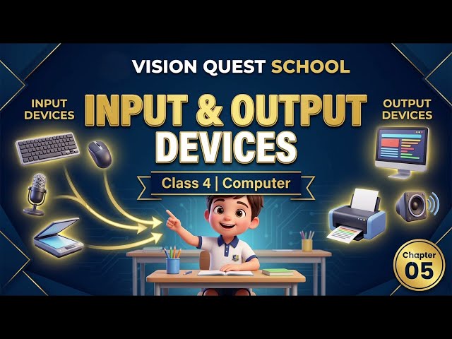 Class 2 Computer Chapter 5 Input & Output Devices | Explanation | 2nd Term | Vision Quest School