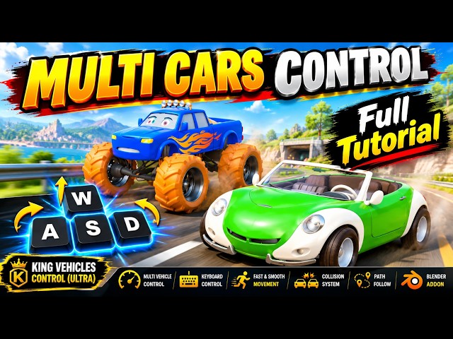 Multi Car Control Full Tutorial in Blender
