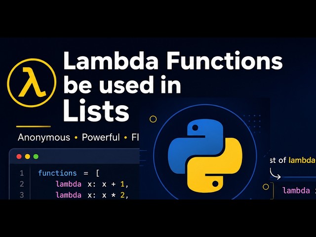 Lambda Functions be used in Lists #python #programming #coding