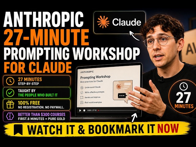 Anthropic just showed a 27-minute workshop on how to actually do prompts for Claude.