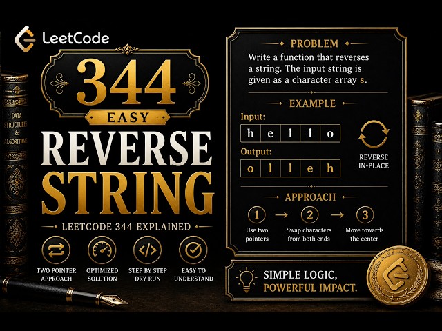 LeetCode 344 - Reverse String Explained in C++ | Two Pointer Easy Problem