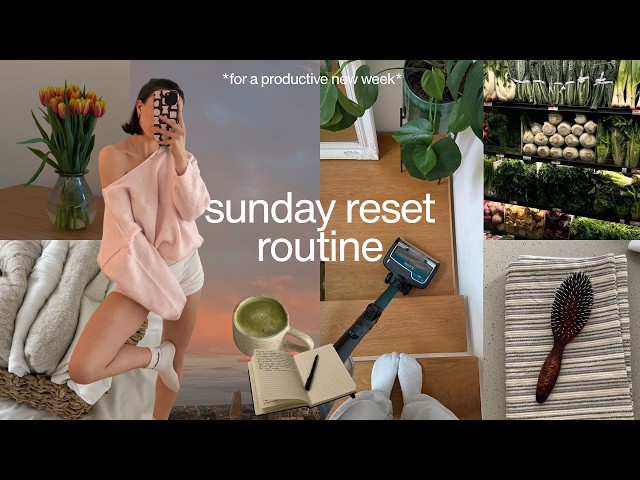 sunday reset routine 🎧 prep for a productive week, cleaning, self care
