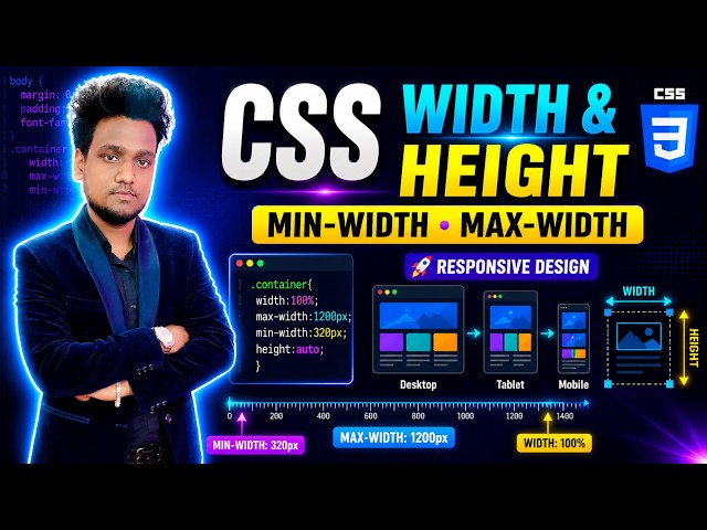 CSS Max-Width, Min-Width, Width, Height & Max-Height Explained | Complete Tutorial for Beginners