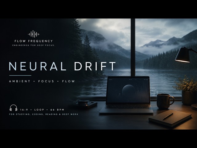 Neural Drift 🌧️ Deep Focus Ambient | 66 BPM Music for Studying, Coding & Deep Work