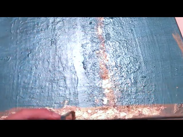 DIY Teal and Gold Leaf Glitter Abstract Canvas Wall Art