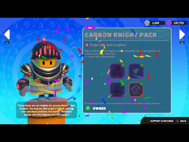 Fall Guys  FREE showbucks + carbon knight glitch