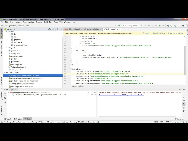 Android Studio Tutorial JAVA Quiz Application Part 1