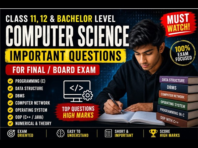 100% Important Computer Science Questions with Answer? 🔥 Class 11, 12 & Bachelor Exam Preparation