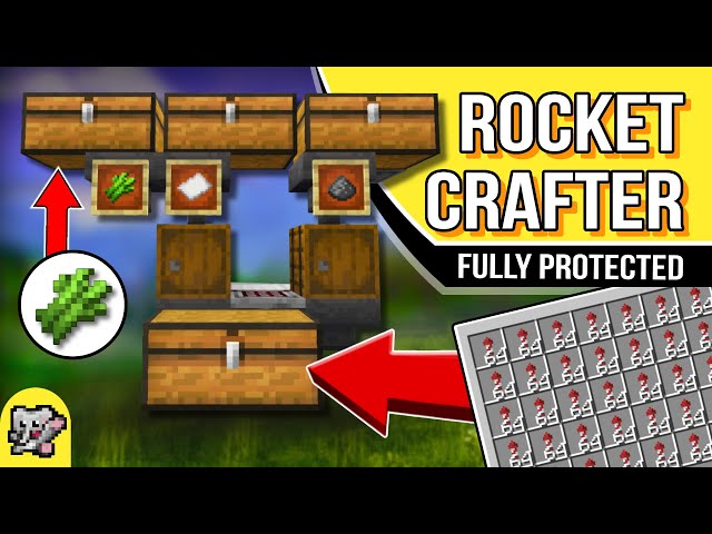 Rocket Crafter | Overflow Protected | Minecraft Redstone Tutorial | BEDROCK MCPE PS XBOX SWITCH