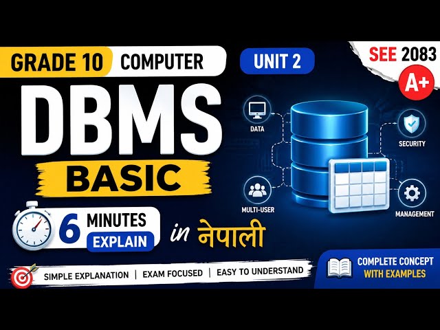 Database Management system in nepali | class 10 computer 2083 | SEE Computer Science