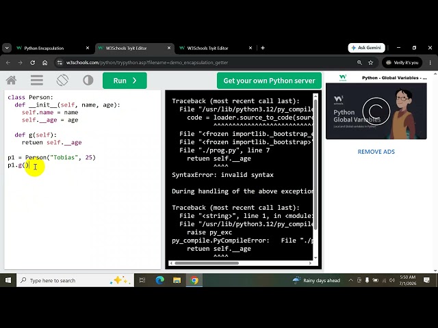 Encapsulation in python