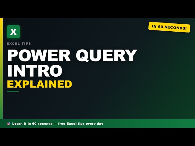 Power Query for Beginners – Excel Tutorial 2025