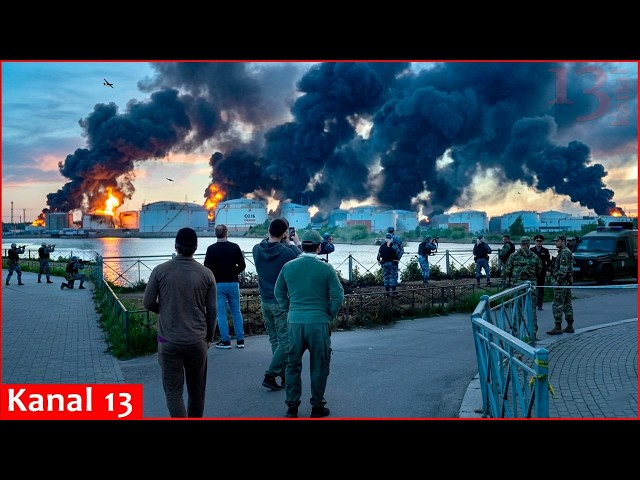 Russian troops desperately try to fire at Ukrainian drone over St. Petersburg