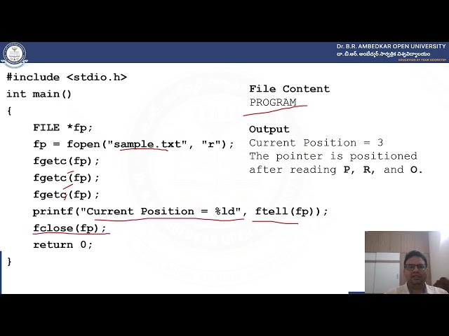 Programming with C & C++ : Unit 9 Files Part 2