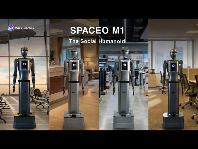 SPACEO M1 | Social Humanoid Robot for Airports, Retail Stores, Offices, Hospitals & Hotels