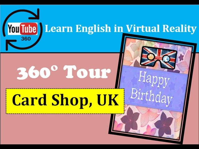Learn English in Virtual Reality - VR / 360° English Lesson - Card Shop | LinguapracticaVR